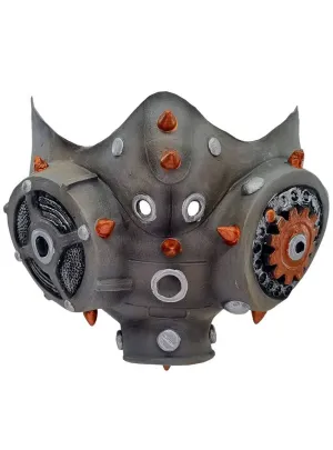 Steampunk Gas Mask Grey Latex Half Face Costume Mask