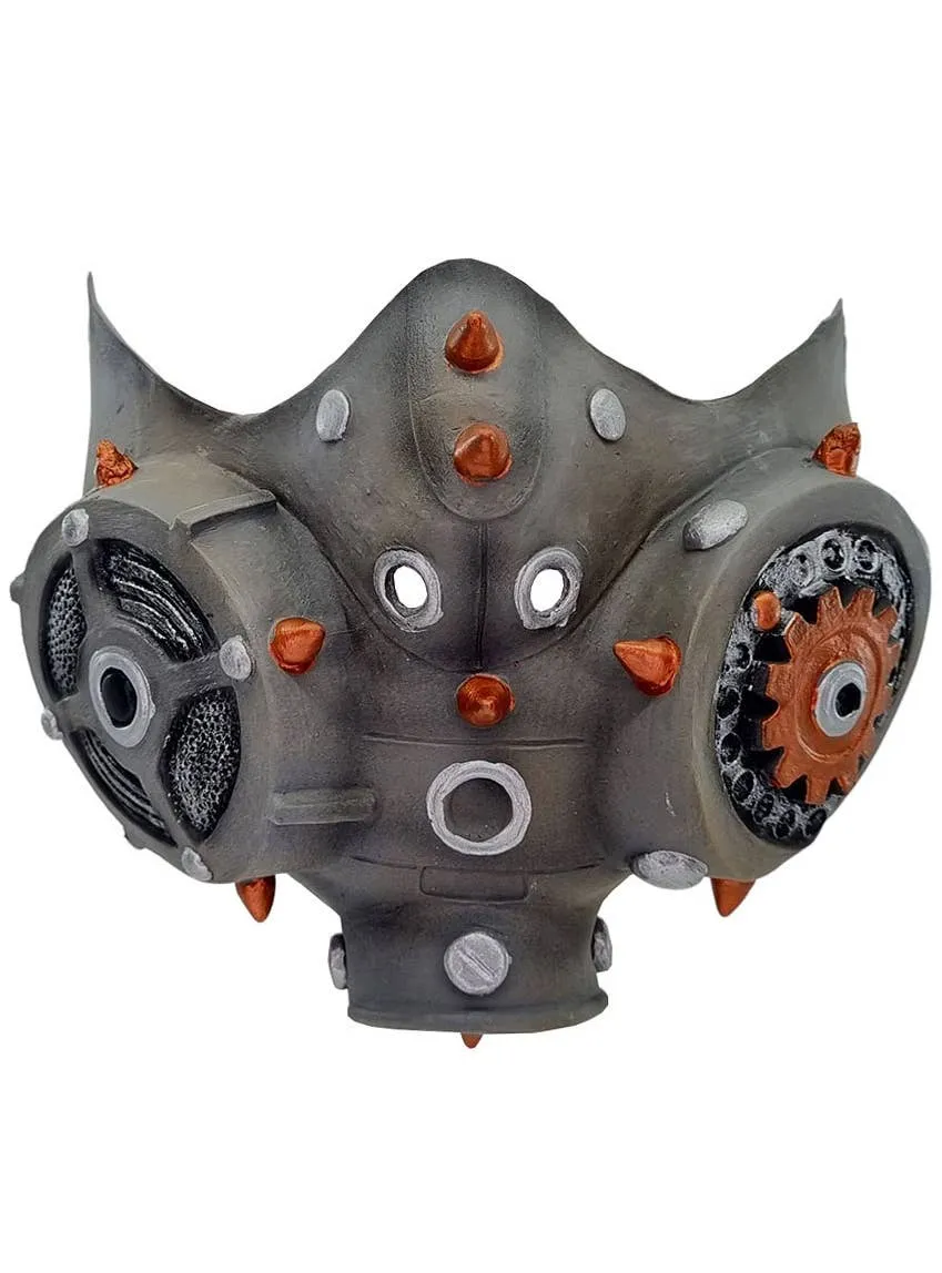 Steampunk Gas Mask Grey Latex Half Face Costume Mask