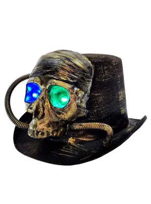 Steampunk Skull Top Hat with Light Up Eyes