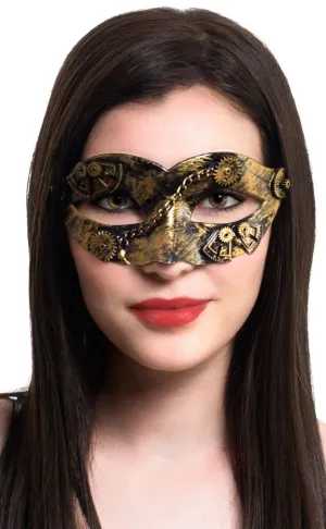 Steampunk Womens Gold Masquerade Mask