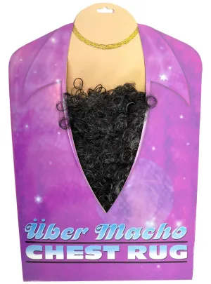Stick On Black Curly Macho Man Chest Hair