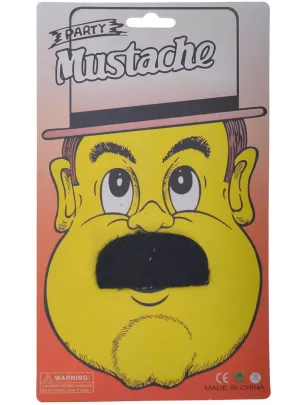 Stick-On Black Toothbrush Style Costume Moustache