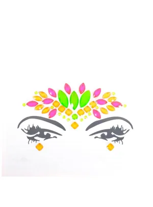 Stick-On Multi Colour UV Reactive Festival Face Jewels