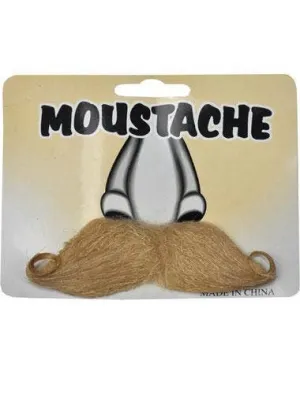 Stick On Novelty Curled Blonde Costume Moustache