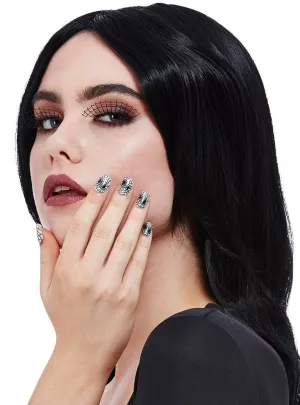 Stick On Spiderweb Eyelashes and Fake Nails Halloween Makeup Kit