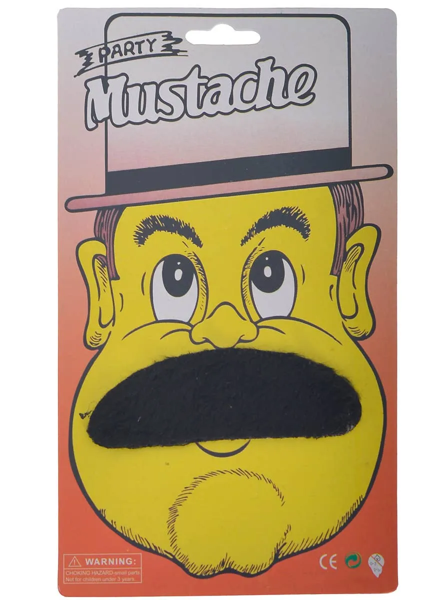Stick-On Thick Black Walrus Style Costume Moustache