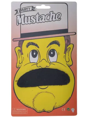 Stick-On Thick Black Walrus Style Costume Moustache