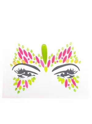 Stick-On UV Reactive Neon Multi Colour Face Jewels