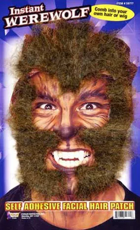 Stick On Werewolf Halloween Costume Facial Hair
