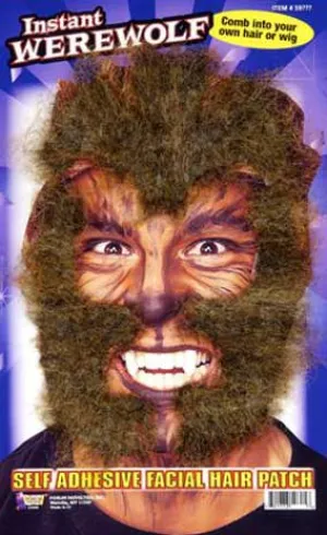 Stick On Werewolf Halloween Costume Facial Hair