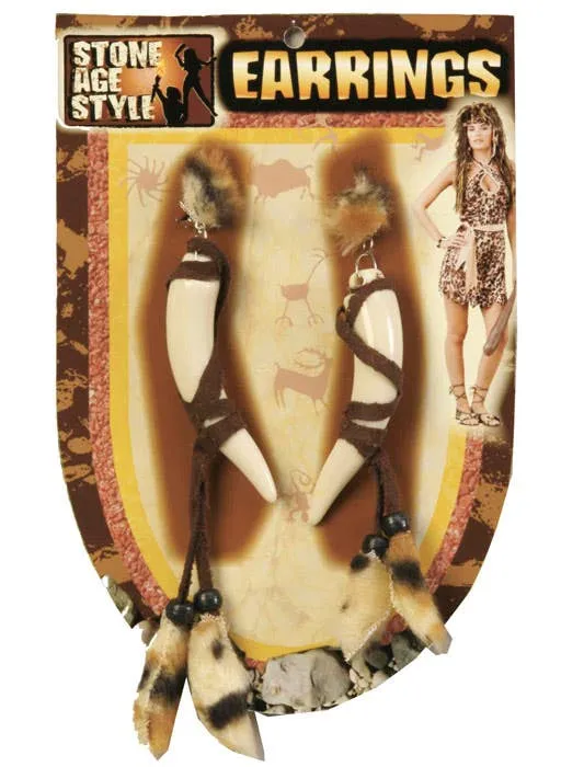 Stoneage Sexy Cavewoman Costume Earrings