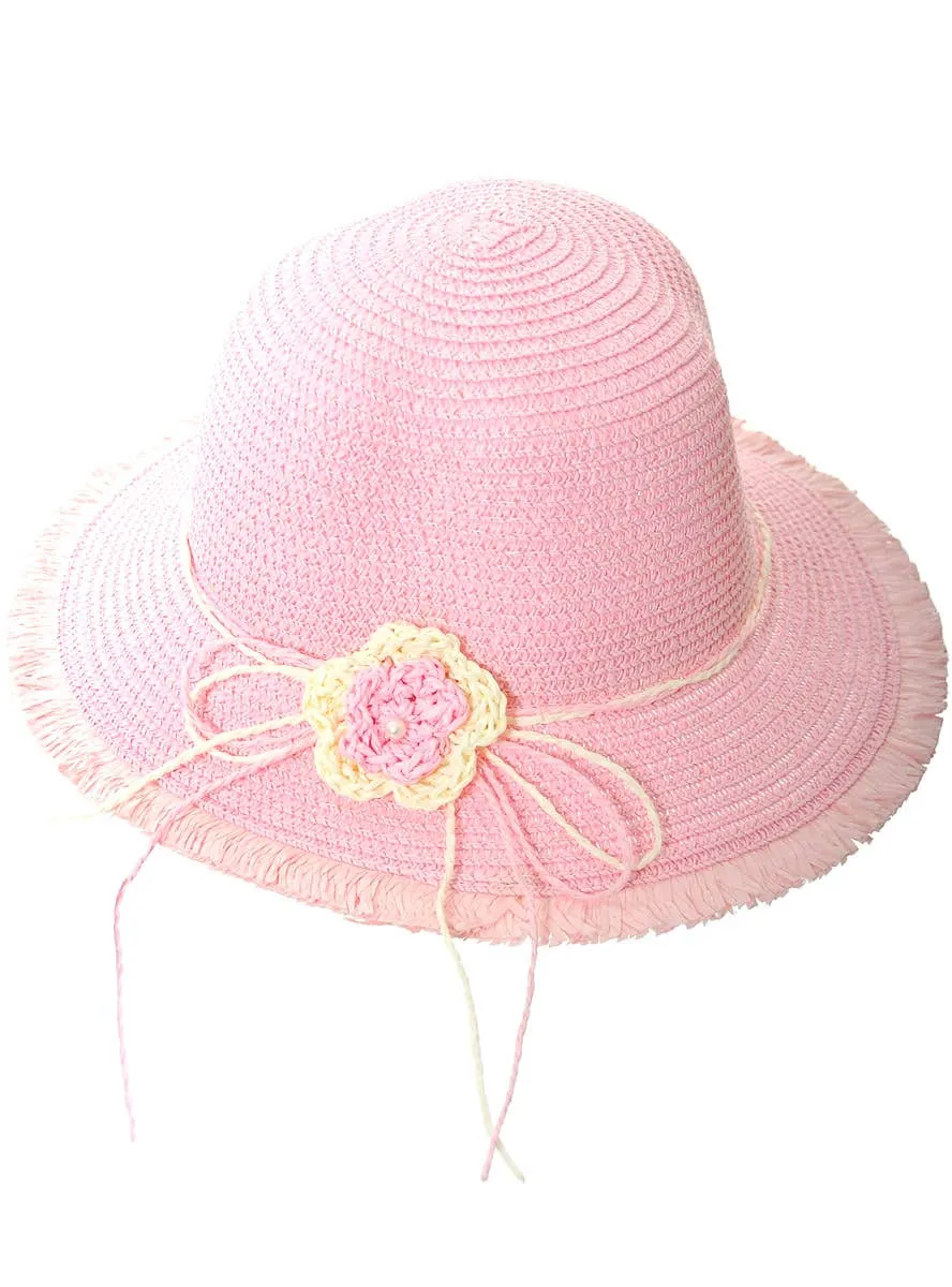 Straw Look Cute Pink Girls Costume Hat