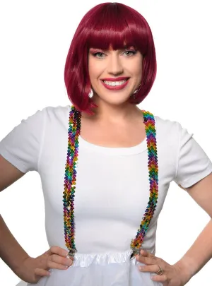 Stretch Rainbow Sequin Costume Braces