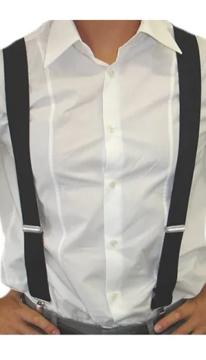 Stretchy Adults Black Suspenders Costume Accessory