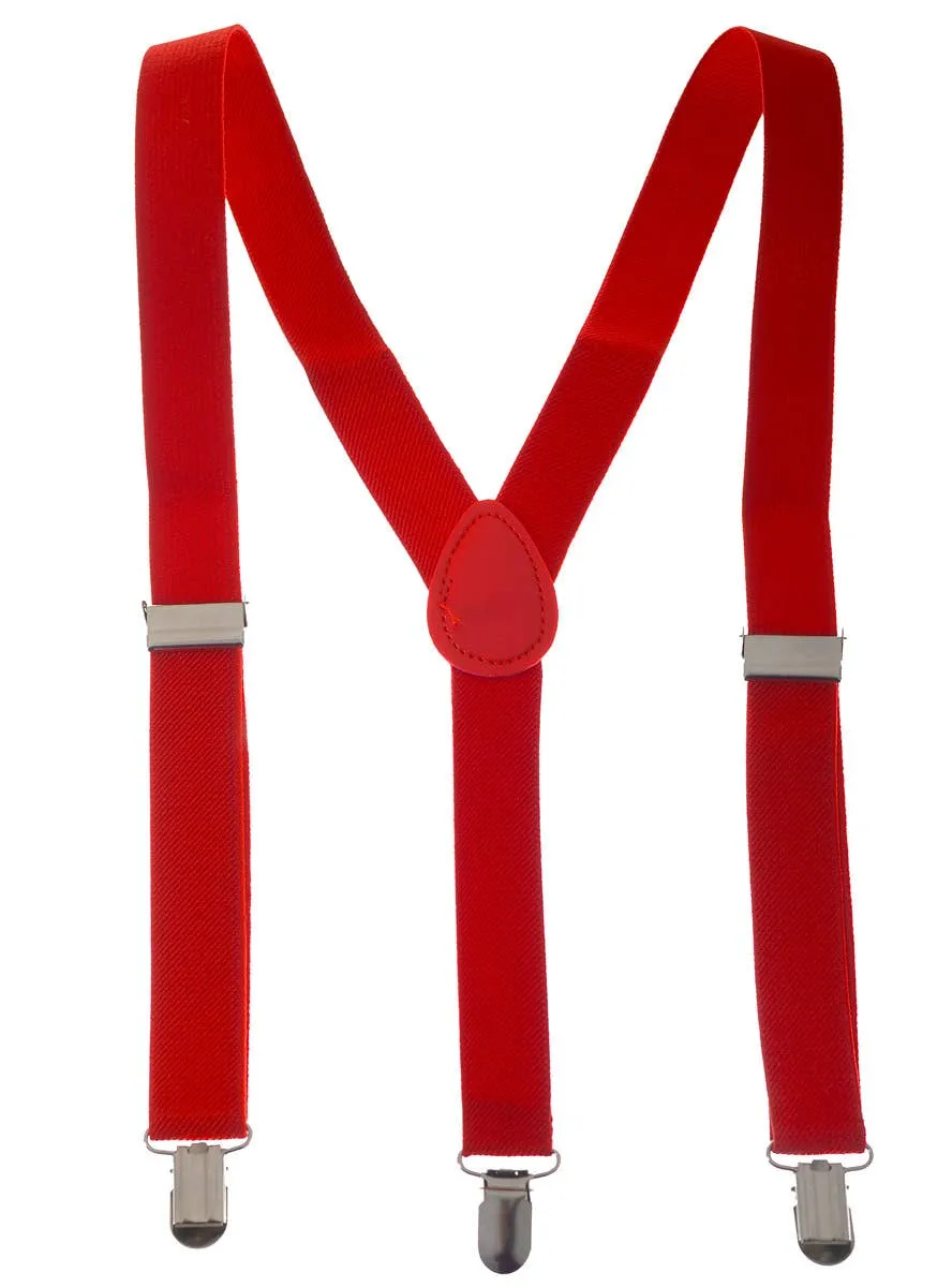 Stretchy Red Adjustable Costume Suspenders