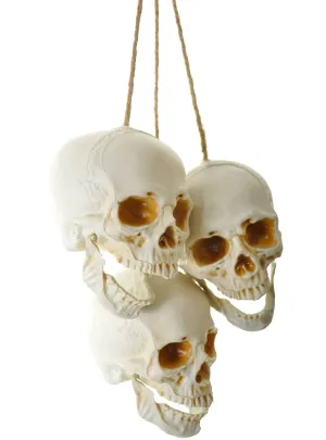 String of Three 13cm Skulls Halloween Decoration