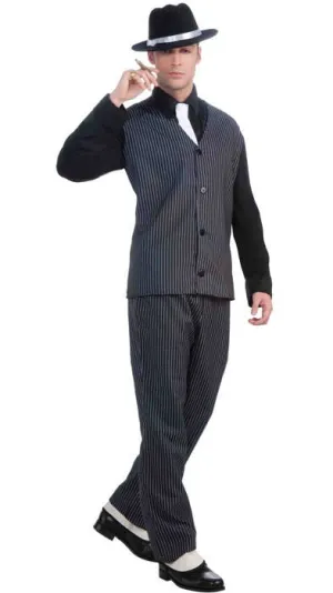 Striped 1920s Mens Mob Boss Gangster Costume