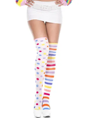 Striped and Polka Dot Rainbow Stockings