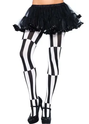 Striped Black and White Optical Illusion Pantyhose