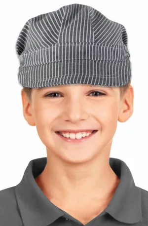 Striped Black and White Train Engineer Boys Costume Hat