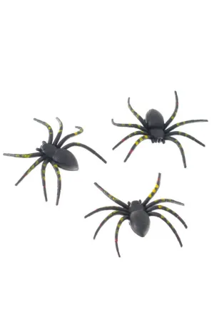 Striped Black and Yellow Halloween Spiders 3 Pack