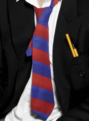 Striped Blue and Red School Boy Costume Tie
