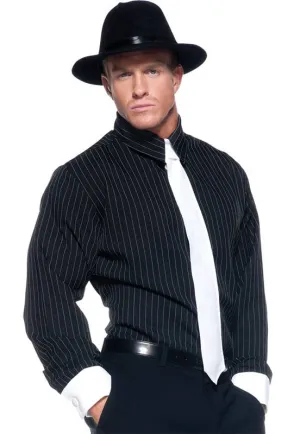 Striped Deluxe Gangster Mens 1920s Costume Shirt