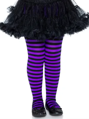 Striped Girls Purple and Black Costume Accessory Tights