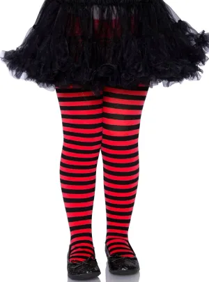 Striped Girls Tights Red and Black Costume Accessory Stockings