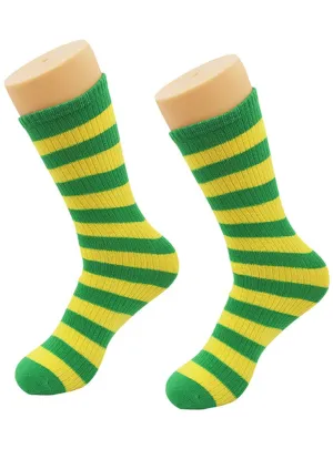 Striped Green And Gold Adults Costume Socks