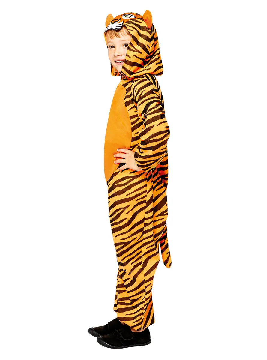 Striped Orange Tiger Kids Animal Costume