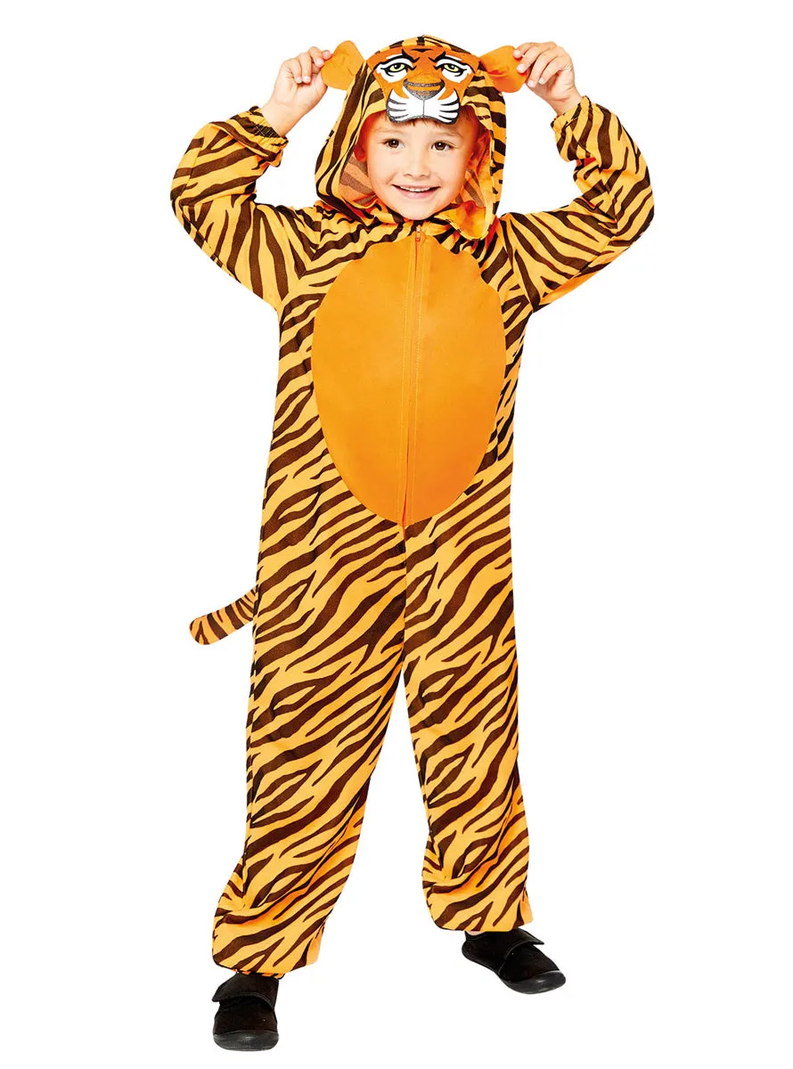 Striped Orange Tiger Kids Animal Costume