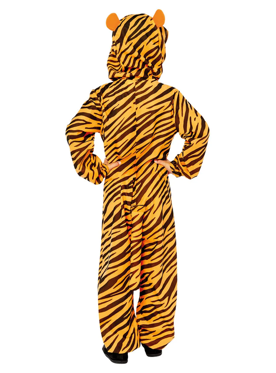 Striped Orange Tiger Kids Animal Costume