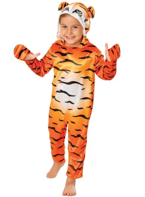 Striped Orange Tiger Kids Animal Onesie Costume