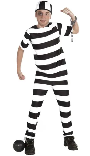 Striped Prisoner Boys Dress Up Costume