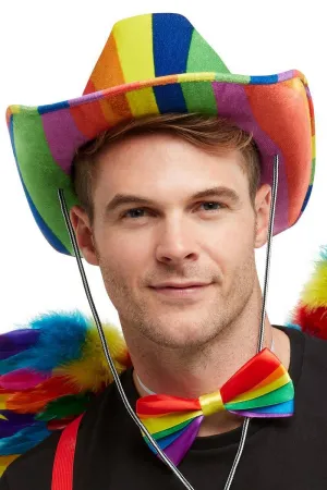 Striped Rainbow Cowboy Costume Hat