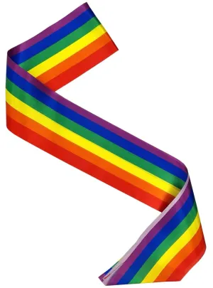 Striped Rainbow Satin Mardi Gras Festival Sash