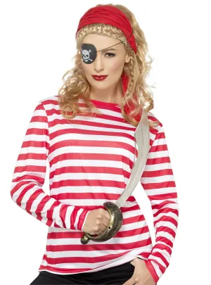 Striped Red and White Womens Pirate Costume Shirt