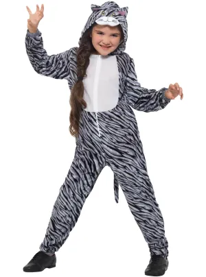 Striped Tabby Cat Girls Onesie Costume
