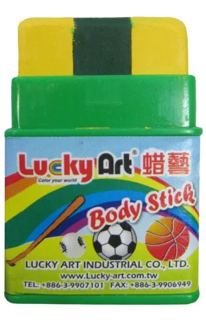 Striped Yellow And Green Face And Body Paint Stick