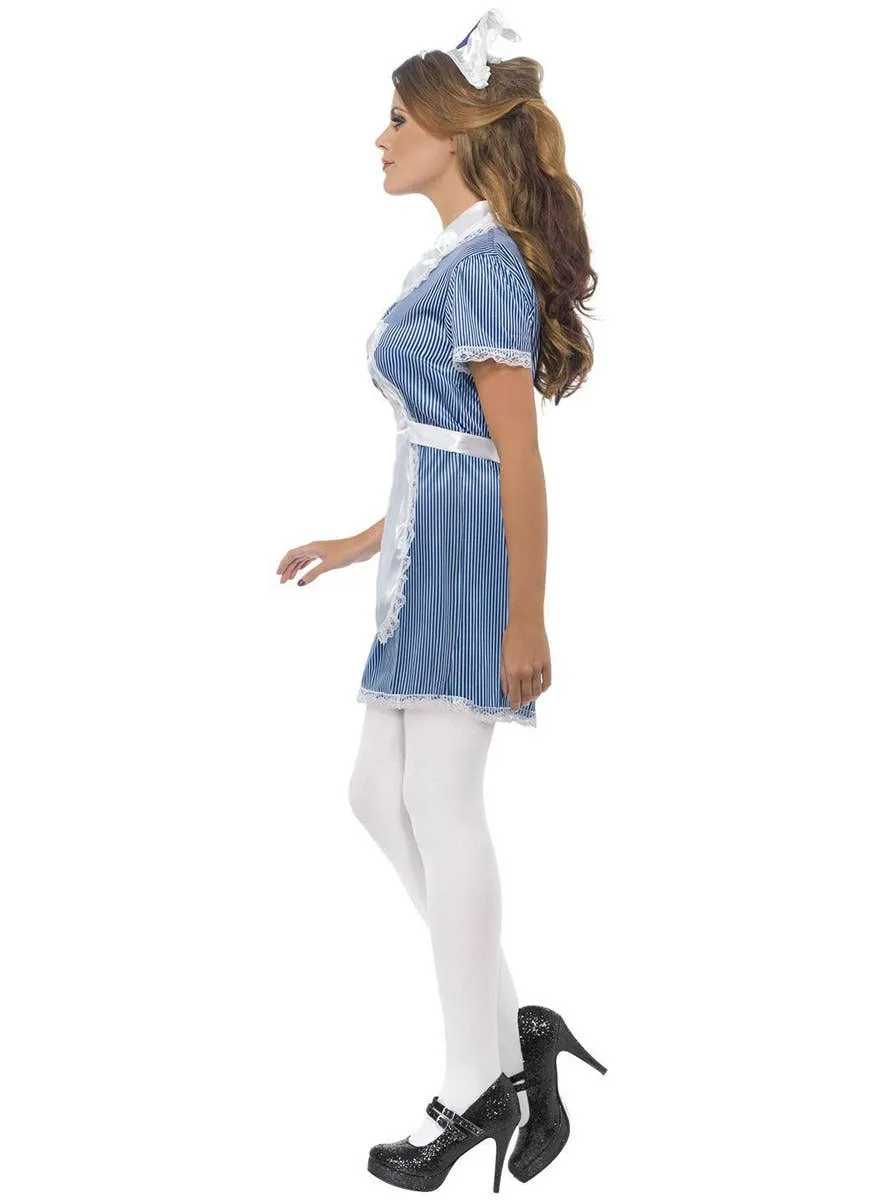 Stripy Blue Naughty Nurse Womens Costume