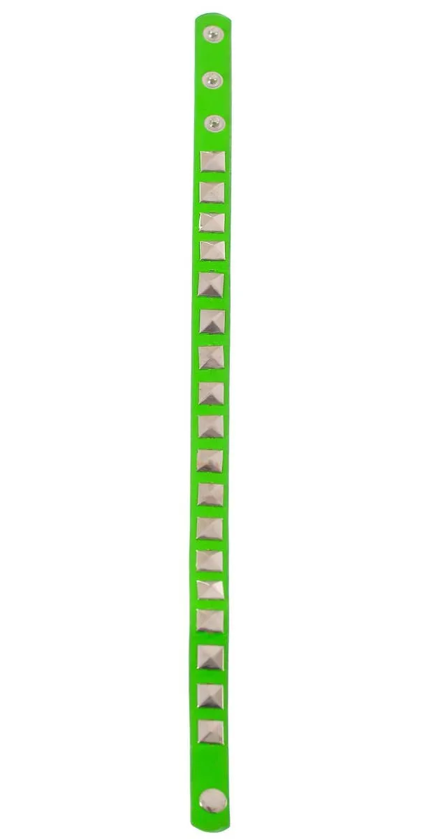 Studded 80s Neon Green Punk Choker Accessory