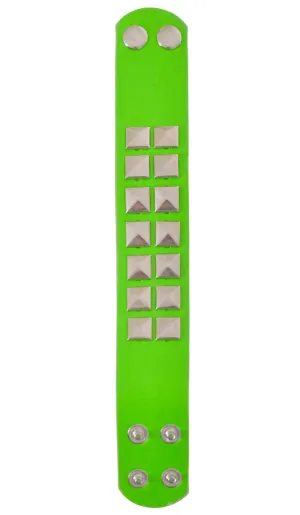 Studded Bright Green 80s Wrist Cuff Accessory