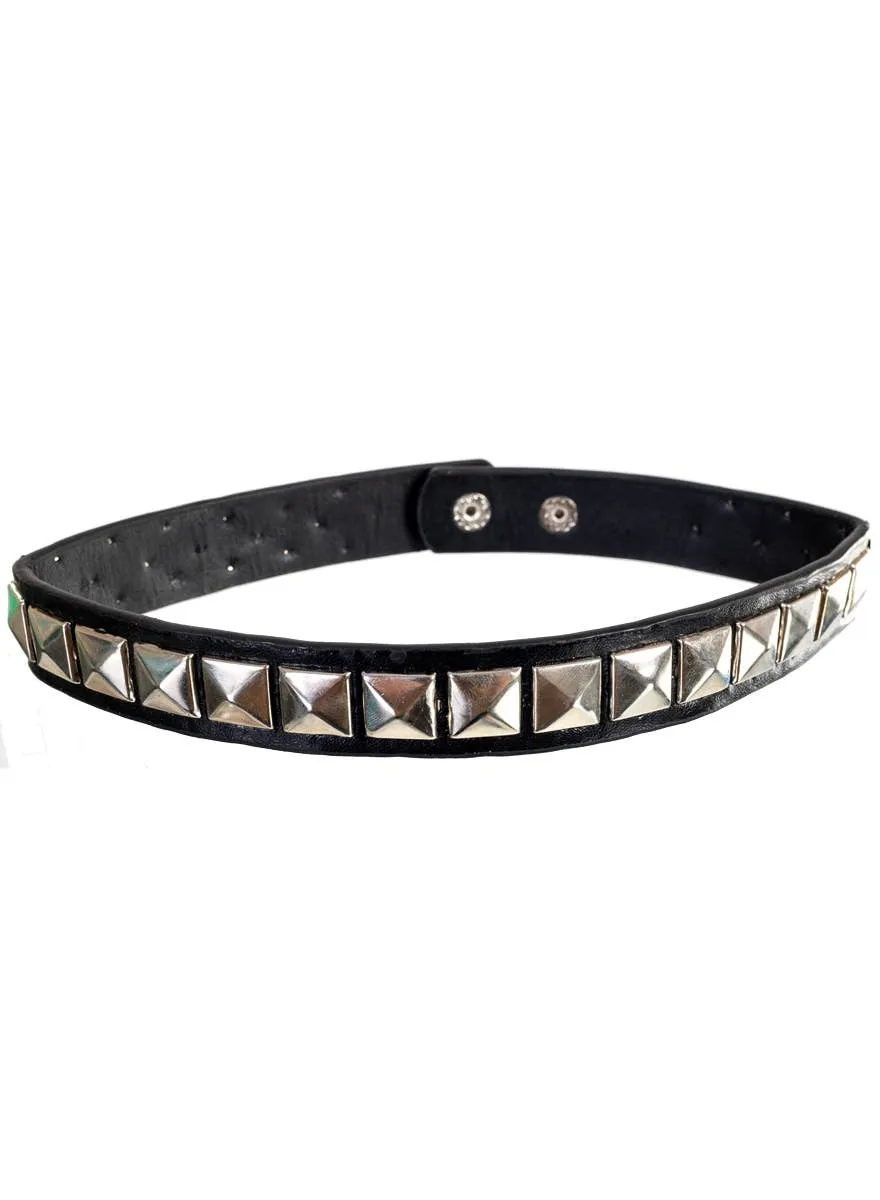 Studded Silver and Black Punk Costume Choker