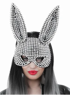 Studded Womens Silver Bad Bunny Costume Mask