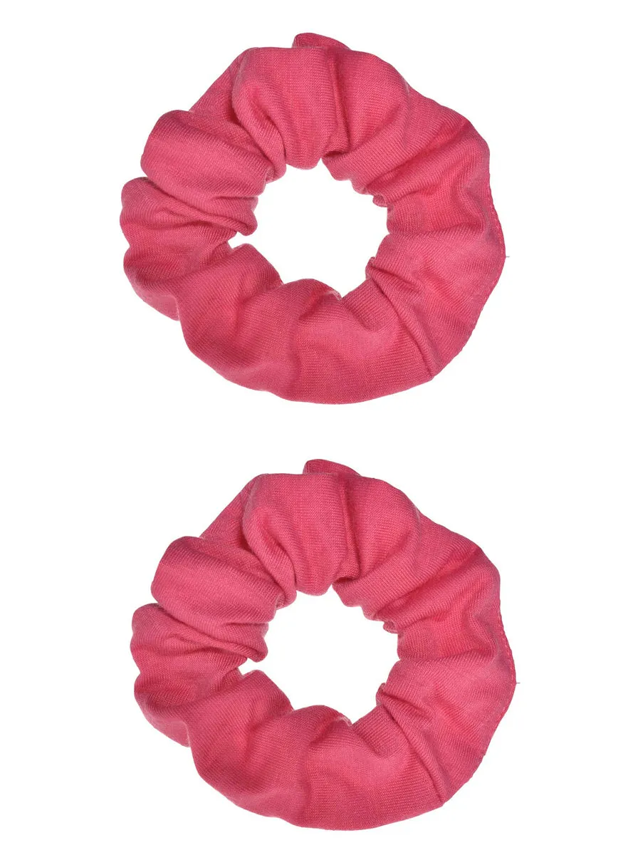 Stylish Pink 1980s Hair Scrunchies 2 Pack