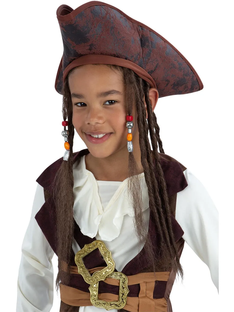 Suede Look Boys Brown Pirate Hat