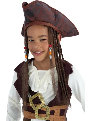 Suede Look Boys Brown Pirate Hat