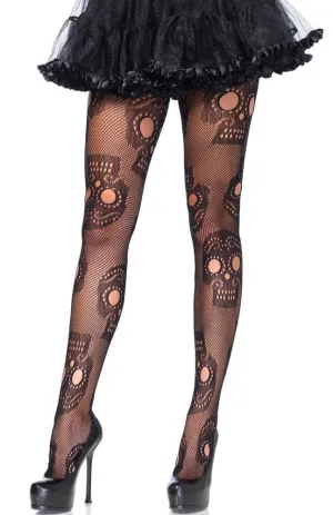 Sugar Skull Day Of The Dead Full Length Stockings