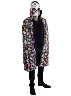 Sugar Skull Day of the Dead Mens Costume Cape